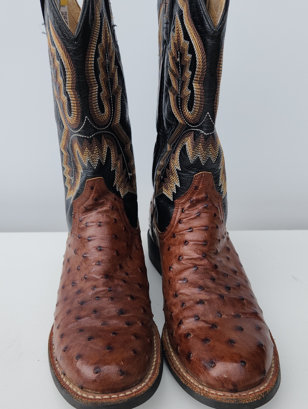 Ariat Ladies Brown Ostrich Leather Western Boots 7